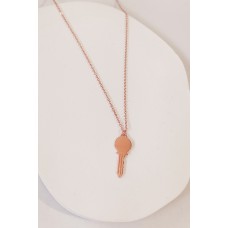 Ασημένιο κολιέ ροζ χρυσό - κλειδί (SN241)